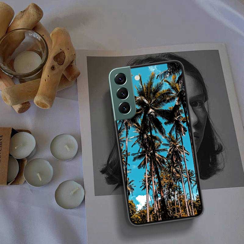Sea Tropical Palm Trees Beach Phone Case For Samsung A16 A26 A36 A56 Galaxy A02S A12 A52S A13 A23 A33 A53 A54 A34 A24 A14 A22 A3