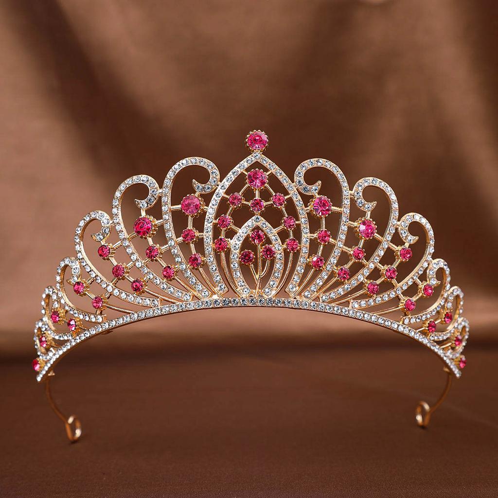 European and American Crown Princess Headwear Wedding Water Diamond Alloy Hair Accessory Full Diamond Crown Makeup Styling Updo Accessory