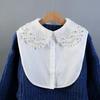 Perfect Match Elegant Handmade Beads Detachable Collars For Women Shirt Blouse Tops Fake False Collar Lapel Half Shirt Blouse Accessories