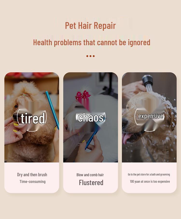 2-in-1 Pet Hair Dryer & De-shedding Comb for Cats & Dogs - Quick Drying Hot Air Brush