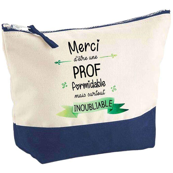 Trousse de maquillage - PLANETEE - Merci Prof Inoubliable - Grand format - Coton - Impression HD