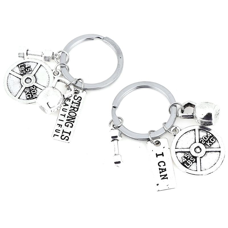 Modă Halteră Gantere Fitness Sală de Gimnastică Breloc Pandantiv Brelocuri Accesorii Sport