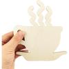 15 Pack 6 Inch Wood Coffee Cup Cutouts Unfinished Wood Coffee Cup Crafts Wooden Coffee Cup Hanging Ornaments DIY Coffee Cup Craft Gift Tags for Home