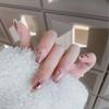 Fallen Flower Nails: Pure Handmade Nail Art with Golden Silk Leaves and Cat's Eye Effect for Whiter, Longer-Looking Hands