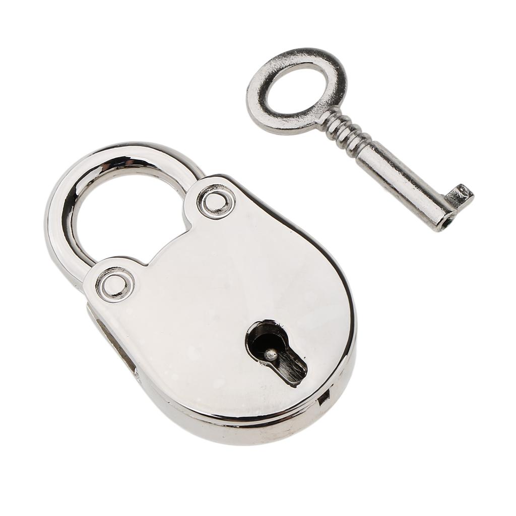 Vintage Metal Mini Cartoon Padlock Security Lock with Key for Suitcase Handbag Jewelry Box