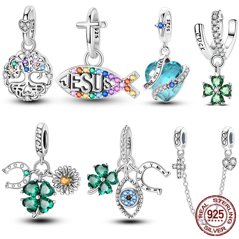 Copper Flour Clover Lucky Charms Beads Fit Original Bracelet Diy Jewelry Party Gifts