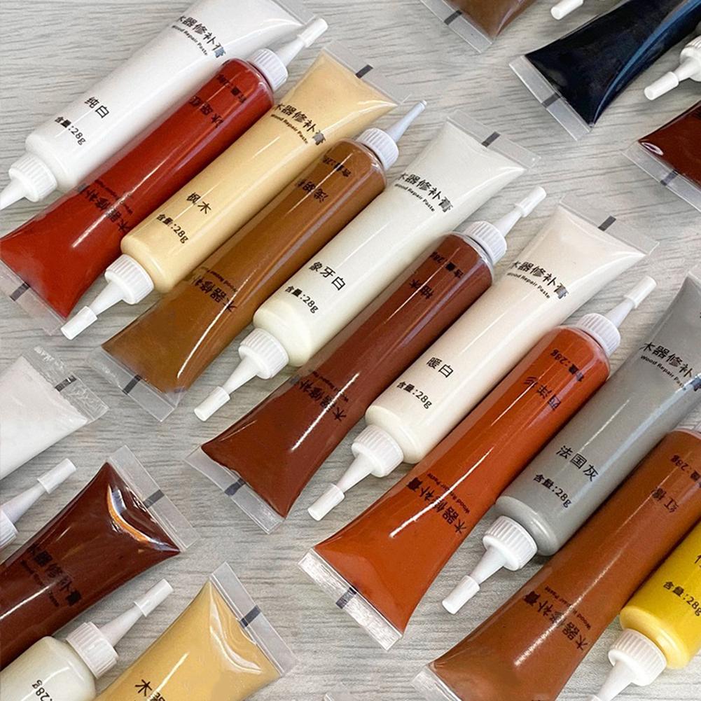 25g Multicolor Wood Repair Paste Multipurpose Floor Scratch Paint Repair Wooden Furniture Refinishing Paint Putty Coating Filler