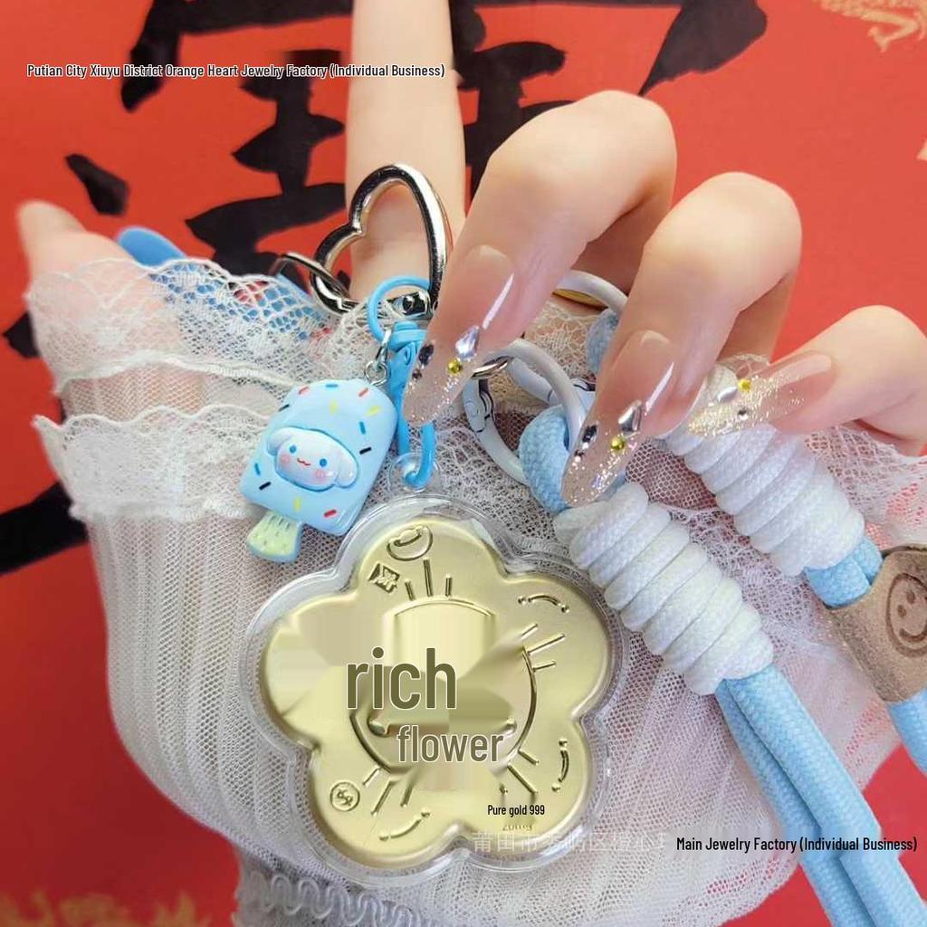 999 Pure Gold Keychain Charm: Horse Year New Year Gift
