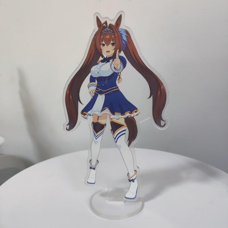 Japan Beautiful Derbil 15 Cm Cartoon Characters Acrylic Double-sided Stand Model Kawaii Cute Office Decoration Panel Permanent Recording Fans
