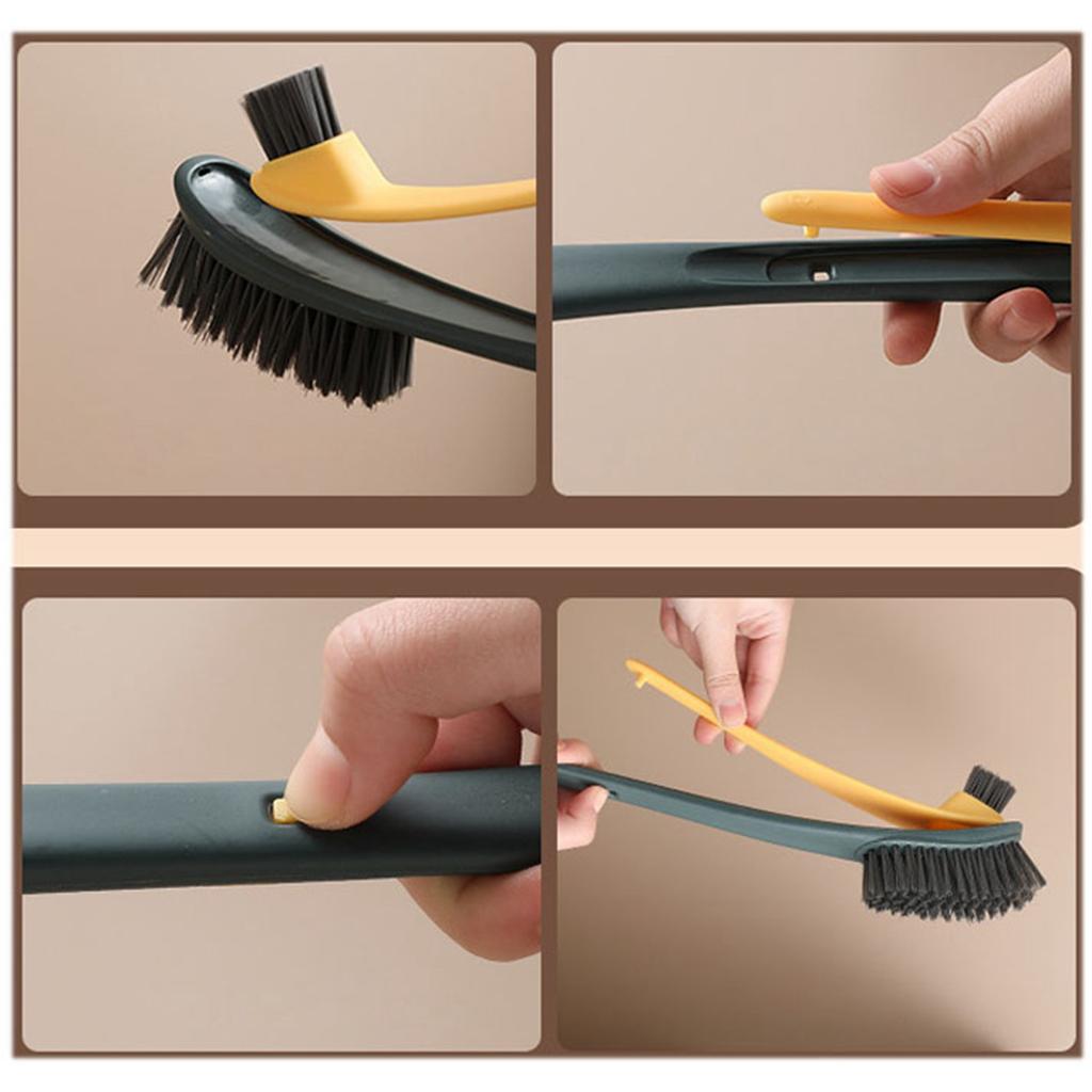 Double Sided Toilet Brush Prevent Scratch Soft Bristles Toilet Long Handle Cleaning Brushes for
