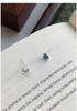 S999 Sterling Silver Asymmetrical Sun Moon Star Stud Earrings with Enamel Design for Women