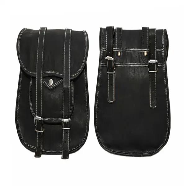 Handmade Vintage Goat Leather Motorcycle Saddlebags – Bike Panniers Set of 2
