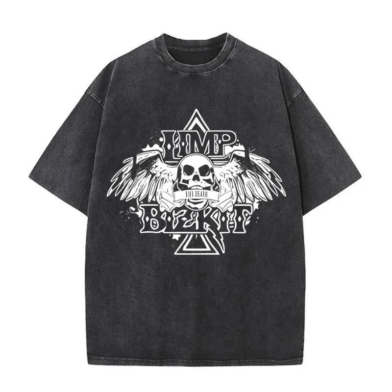 Washed Vintage Rock Band Limp Bizkit Significant Other Print T-shirts  Women Hip Hop Retro Oversized Short Sleeve T Shirts