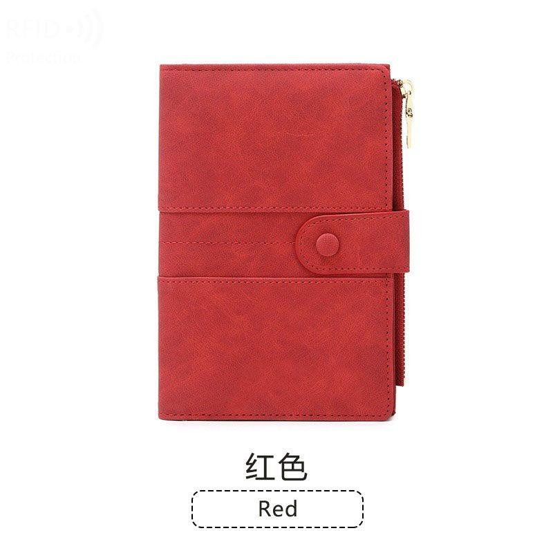 

Anti theft wallet with integrated passport holder, document storage, flight ticket protection cover, multifunctional travel