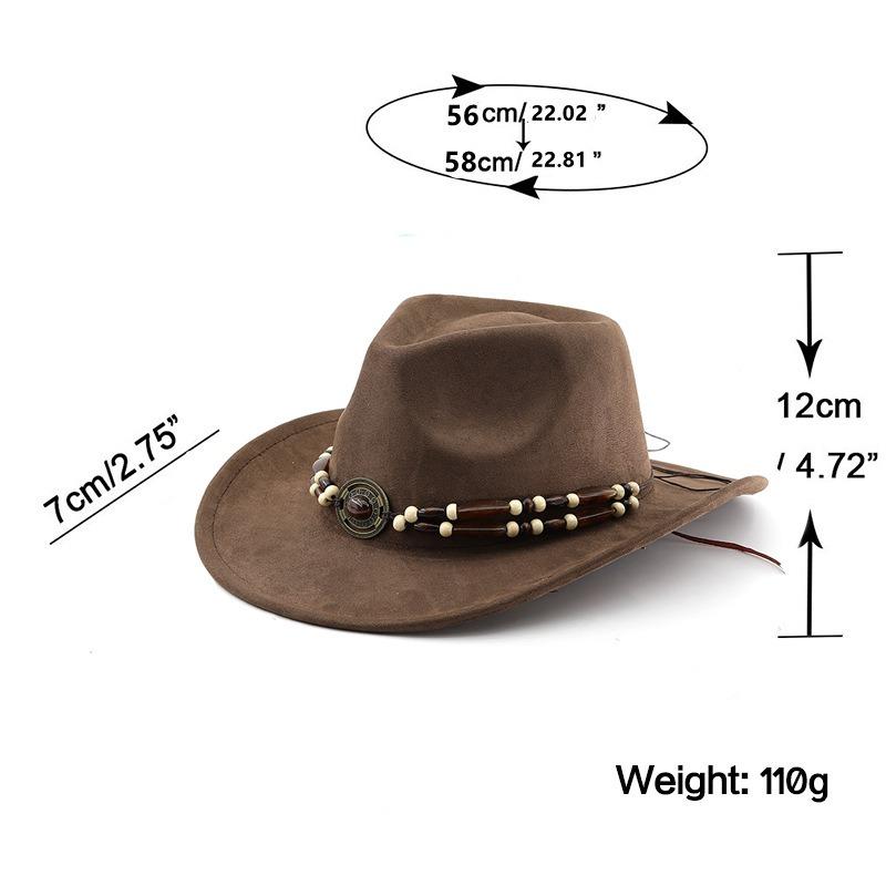 Western Cowboy Stil Wildleder Jazzhut Für Unisex