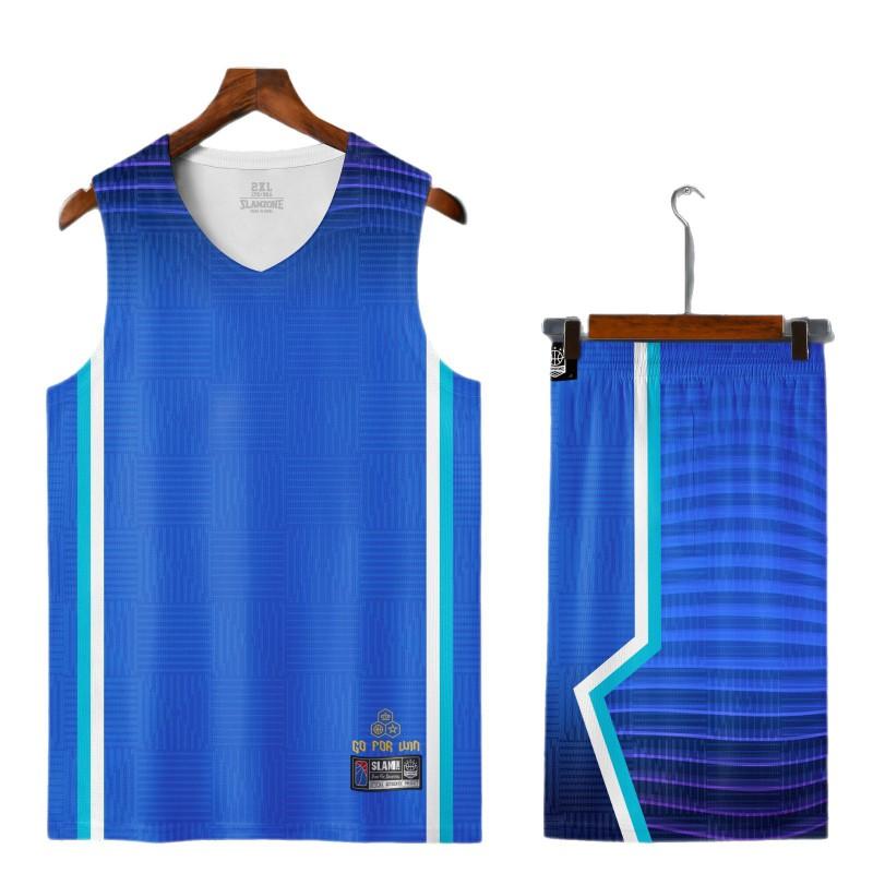 Men Women Basketball Jersey Set Gradient Design Breathable Loose Fit Training Game Uniform Fall