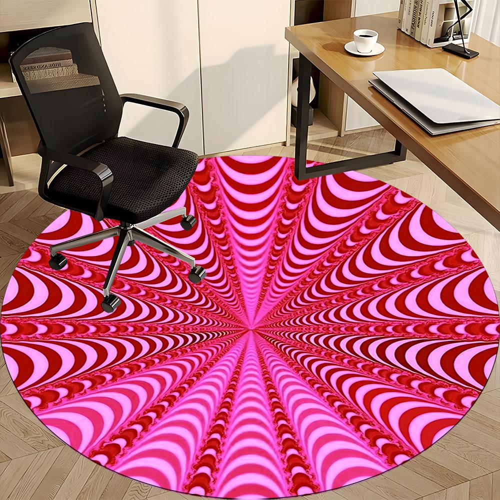 1pc Abstract Pattern Carpet for Office Non-Slip, Round Carpet, Soft & Comfortable, Carpet for Office, Lightweight Round Floor Mat