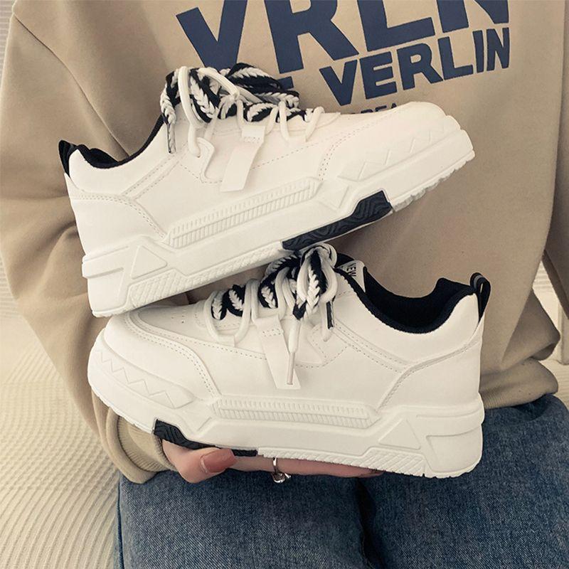 

Korean version of heightening color matching small waist Forrest Gump shoes women s 2025 autumn new thick-soled straps fashionable versatile single sh 40 чёрный