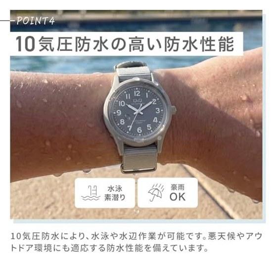 Citizen QQ wristwatch solar battery replacement not needed lightweight easy-to-read dial mens womens black 10 atmospheric pressure waterproof