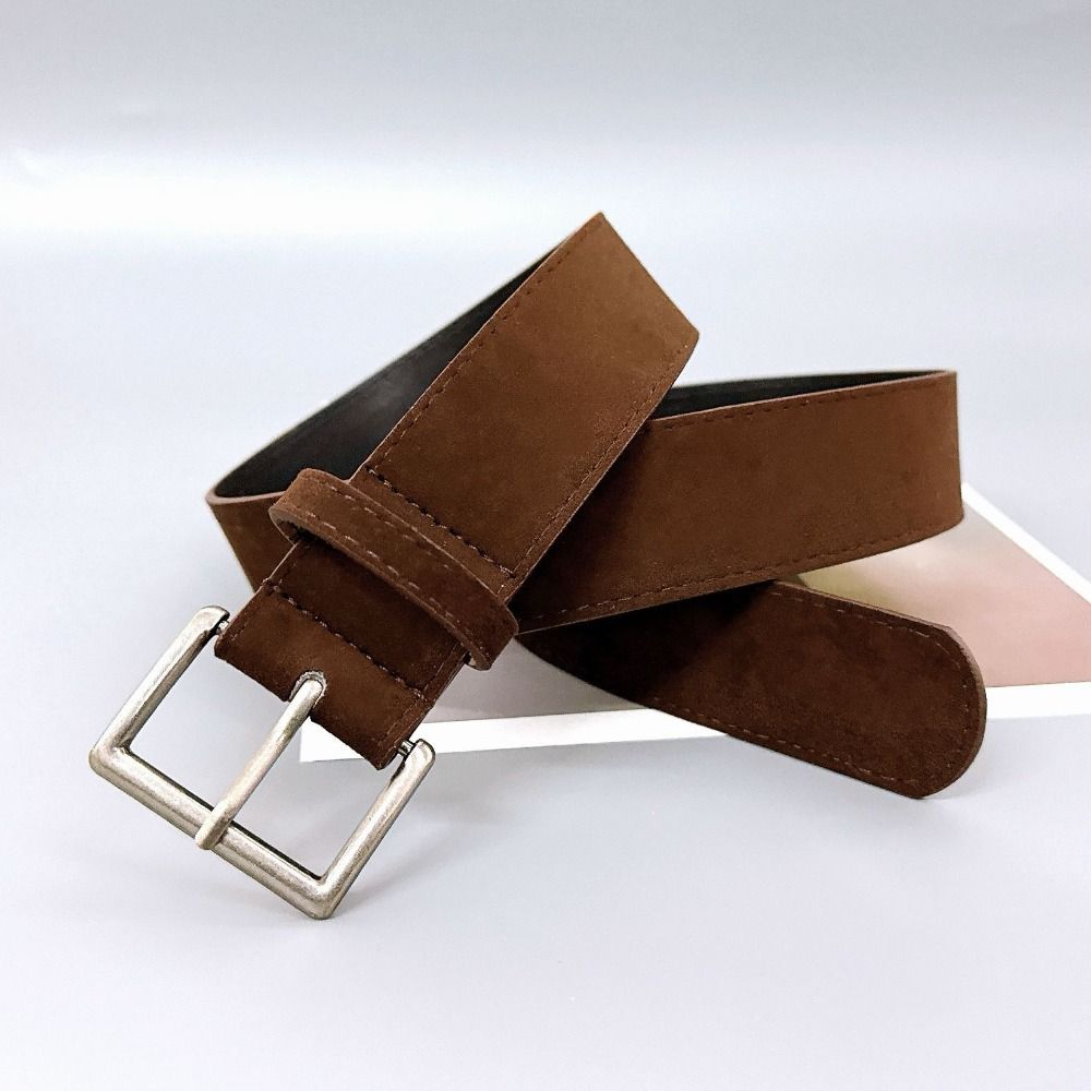 Versatile Suede Leather Belt Pin Buckle Wide Waistband Women Waist Belt  Coat Skirt Decoration