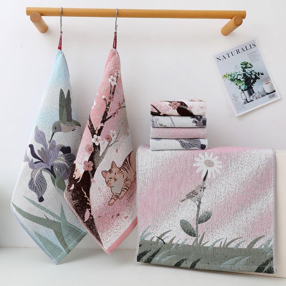 34x40cm Large Hand Towel Quick Dry 4 Layer Cotton Gauze Pure Cotton Face Towel Decorative Kitchen Dish Cloth Home Restaurant