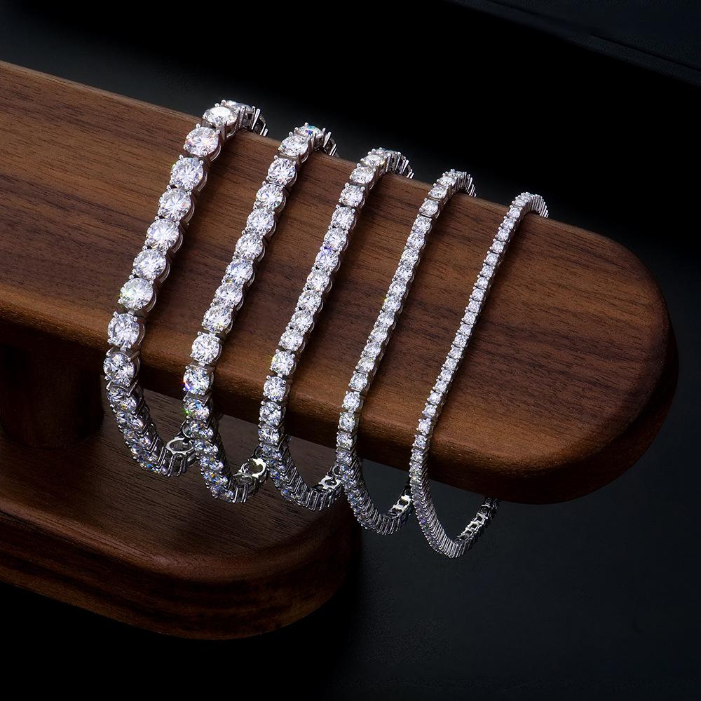 4mm 925 Silver Moissanite Bracelet 3mm D VVS1 Diamond with GRA for Women Sparkling Wedding Party Fine Jewelry