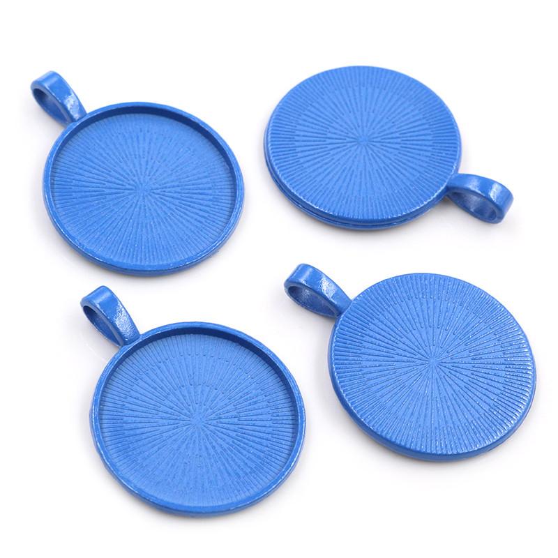 Neue Mode 10 Stück 25mm Innenmaß 4 Farben Beschichtet Klassisch Einfacher Stil Cabochon Basis Fassung Anhänger
