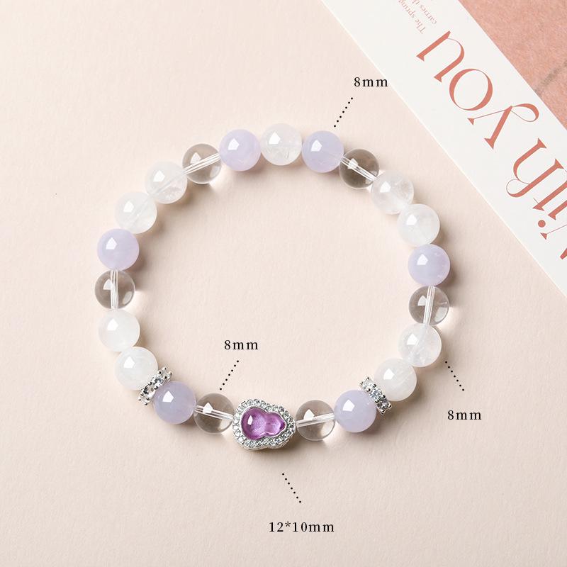 Aquamarine & White Crystal Beaded Bracelet: Fairy Summer Style for Girls, Sweet & Simple Fashion Hand Jewelry with a High-End Feel