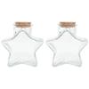 2pcs Transparent Wishing Bottles Star Shape Glass Jars Corked Drift Bottles