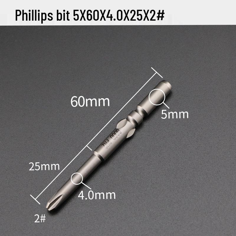 GOOD801 Electric Phillips Head Screwdriver Bit, 5mm Shank, 3mm Magnetic, 60mm Length