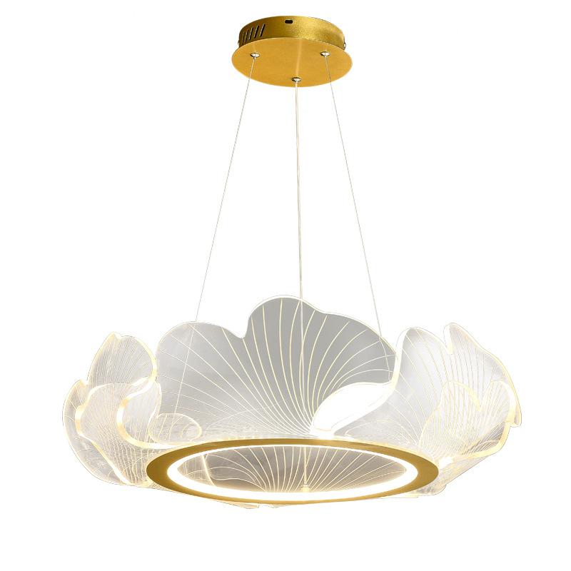 Wohnzimmer-Kronleuchter, moderne Acryl-Ginkgo-Pendelleuchte, LED-Kronleuchter für Esszimmer, Beleuchtungskörper