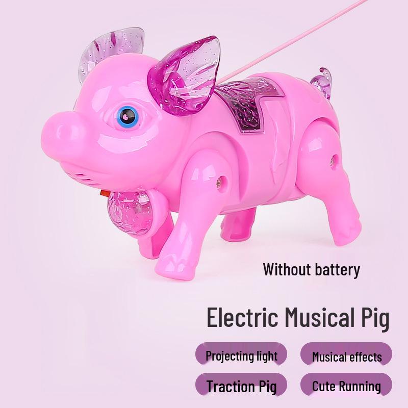Dancing Singing Piggy Toy with LED Leash - Children's Entertainment Toy