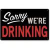 Tin Wall Sign Funny Drinking Bar Decor 8x12 Inch Retro Pub Man Cave Metal Art