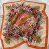 Elegant Geometry Print Shawl Square Scarf for Women Soft Satin Neckerchief Female Hair Bands Ribbon Headband Bandana