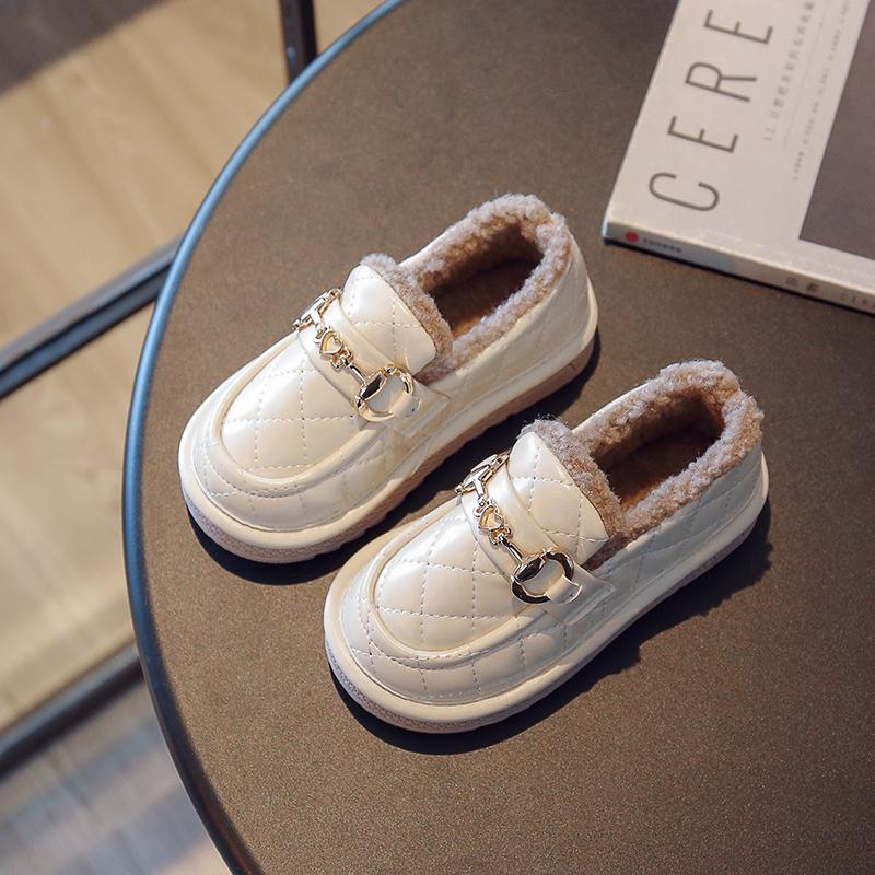 Mode Hiver Printemps Chaussures en Cuir pour Bébés Filles Britanniques Chaussures Mary Janes Souples pour Enfants Mode Enfant Décontracté Solide Mocassins à Enfiler pour Tout-Petits