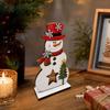 Christmas Wooden Snowman Figurine, Desktop Decoration and Creative Gift