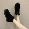 Winter Footwear Round Toe Flat Heel Boots Women Fashion Snow Boots Low-heeled Non-slip Ladies Bare Boots Slip-on