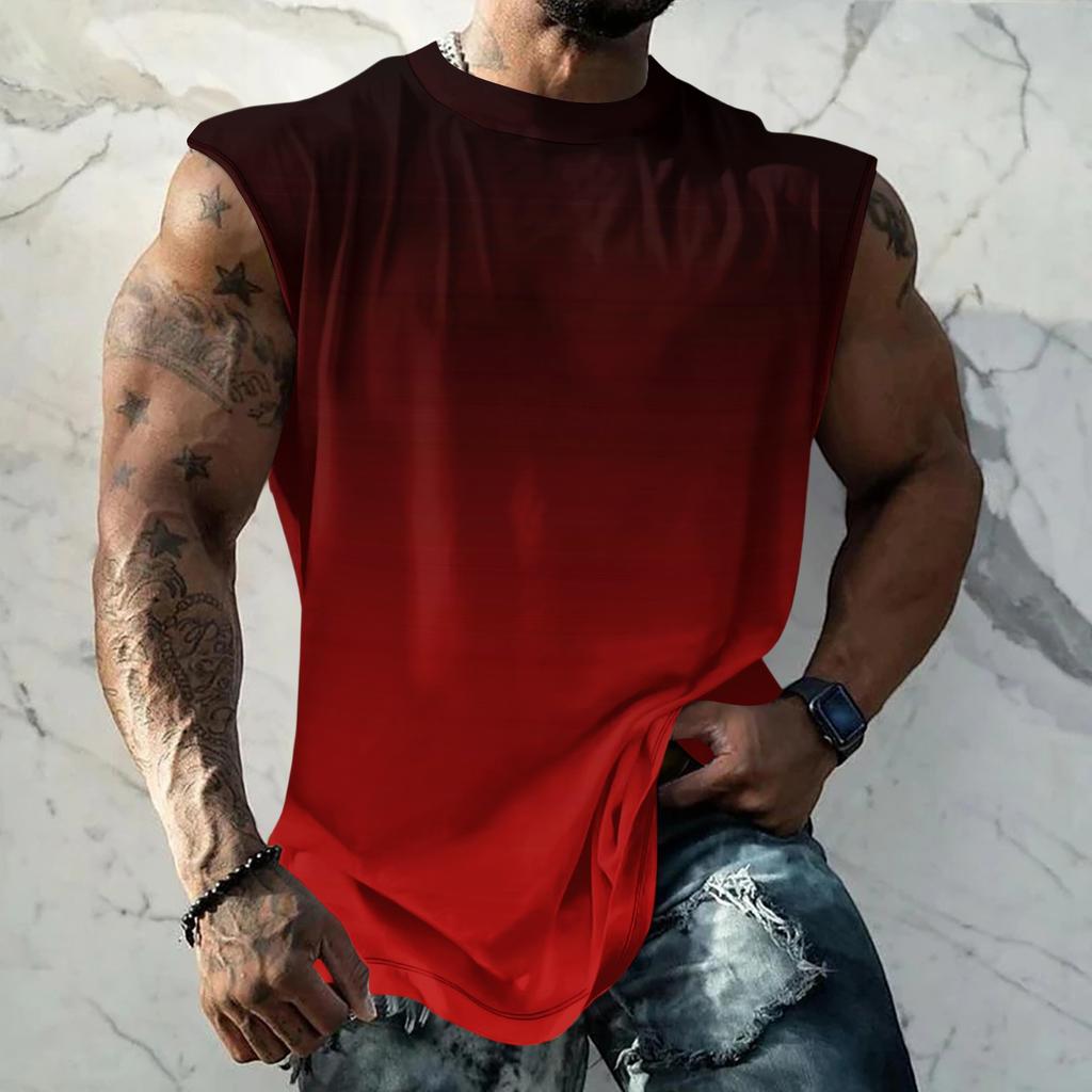 Men Sleeveless Tank Top Muscle Shirt Casual Loose Fit Basic Plain Undershirt Summer Sportswear Workout Gym Vest