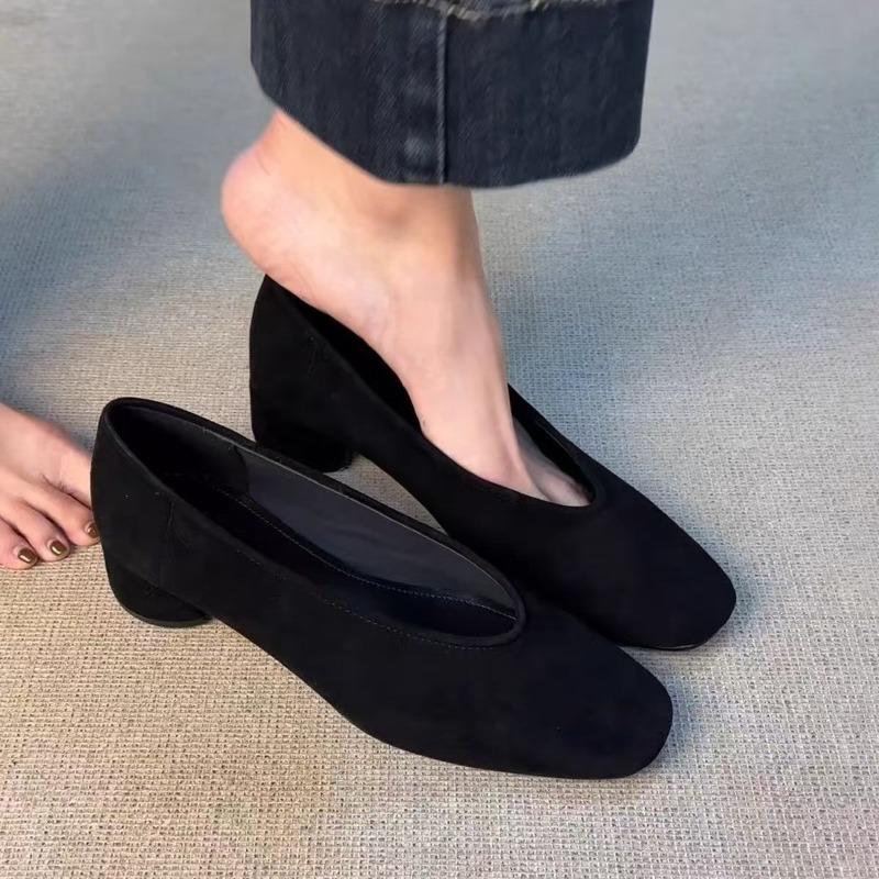 Fashion Elegant Women Square Toe Heeled Shoes Chunky Loafers New Trend Sandals 2025 Summer Designer Woman Party Shallow Pumps Sandalias