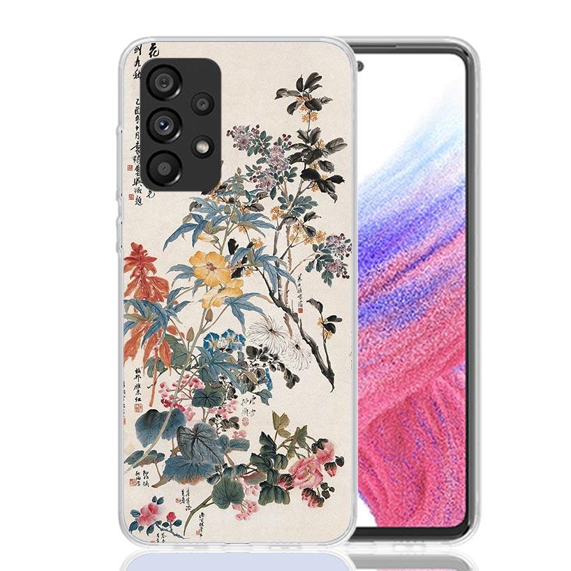 Chinese Style ink Painting Art Phone Case For Samsung Galaxy A52 A32 A22 A12 A02S A50S A30S A51 A31 AA71 Note 20 Ultra 10 S10 Pl