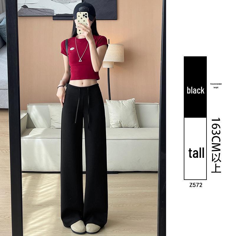 Women's Summer 2025 High-Waisted Gray Joggers - Thin, Loose, Ice Silk, Narrow-Leg Pants