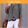 Camicia Casual a Strisce in Misto Cotone a Maniche Lunghe per Ufficio e Uso Quotidiano