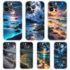 Soft TPU Transparent Phone Case for iPhone 16 15 14 13 12 11 Pro Max XR 8 7 Plus XR Starry Night Art Aesthetic Beach Night View