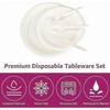 Biodegradable Bagasse Tableware Set, 250 Pieces, Includes Plates and Cutlery, Eco-Friendly Disposable Dinnerware Solution