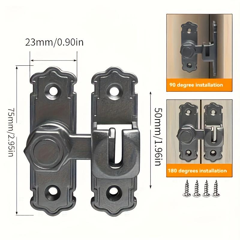 90 Degree Flip Lock, Home Thickened Aluminum Alloy Flip Latch - Sliding Barn Door Safety Lock, Main Door Bolt, No Power Required