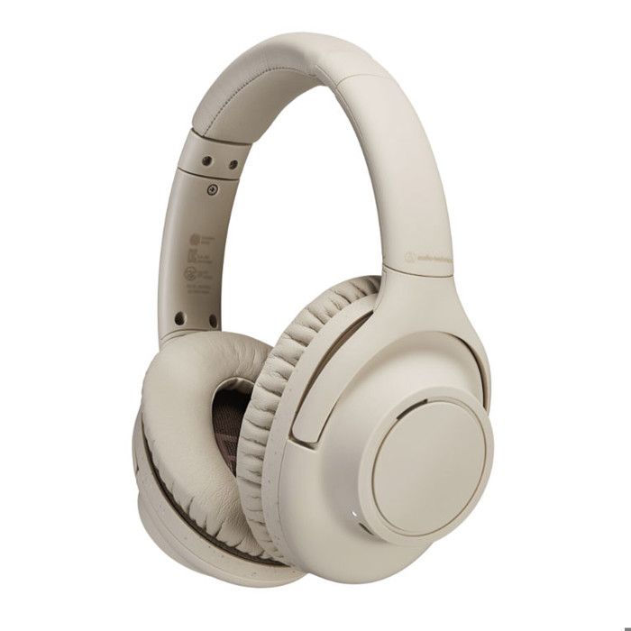 Auriculaires Bluetooth - AUDIO TECHNICA - Beige - Autonomie 90 heures - Sans fil - Micro intégré