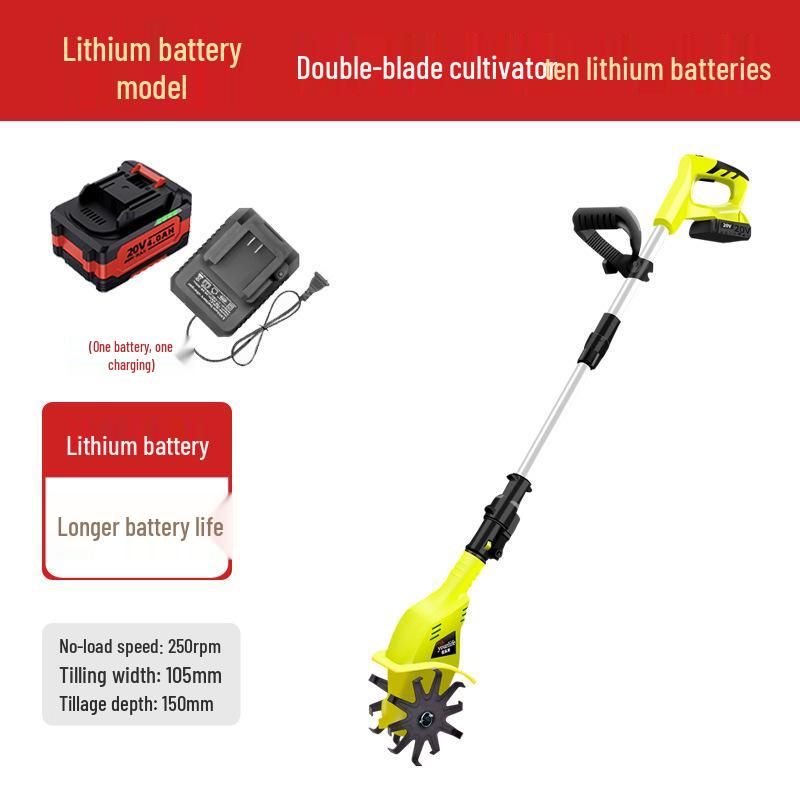 Youlefu Motocultor Electric Portabil cu Litiu - Motosapă Rotativă de Uz Casnic Compactă