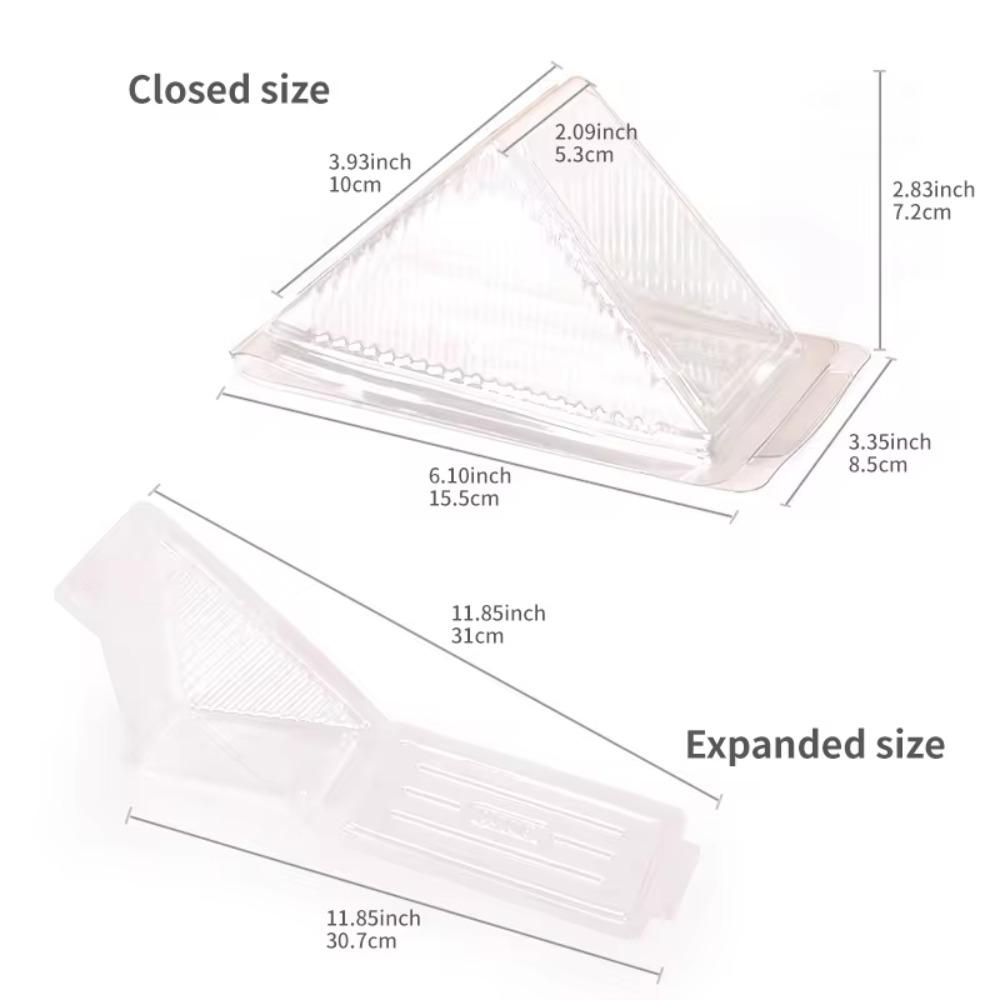 100 Pcs Transparent Sandwich Takeout Box Triangle Food Container Sandwich Holder  Picnic