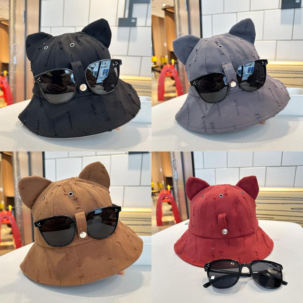 Cute Cartoon Bear Hat Women Sunglasses Spring Summer Sunshade Fishing Hat Men Outdoor Climbing Fishing Trendy