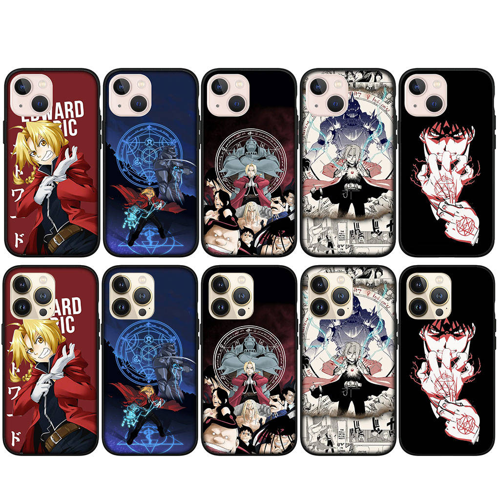 for iPhone 16 15 X XR Samsung Galaxy S24 S23 Plus Xiaomi Redmi Note 13 12 11 Pro Max 9 14 OPPO Huawei Cover Anime Fullmetal Alchemis Elric Edward Case